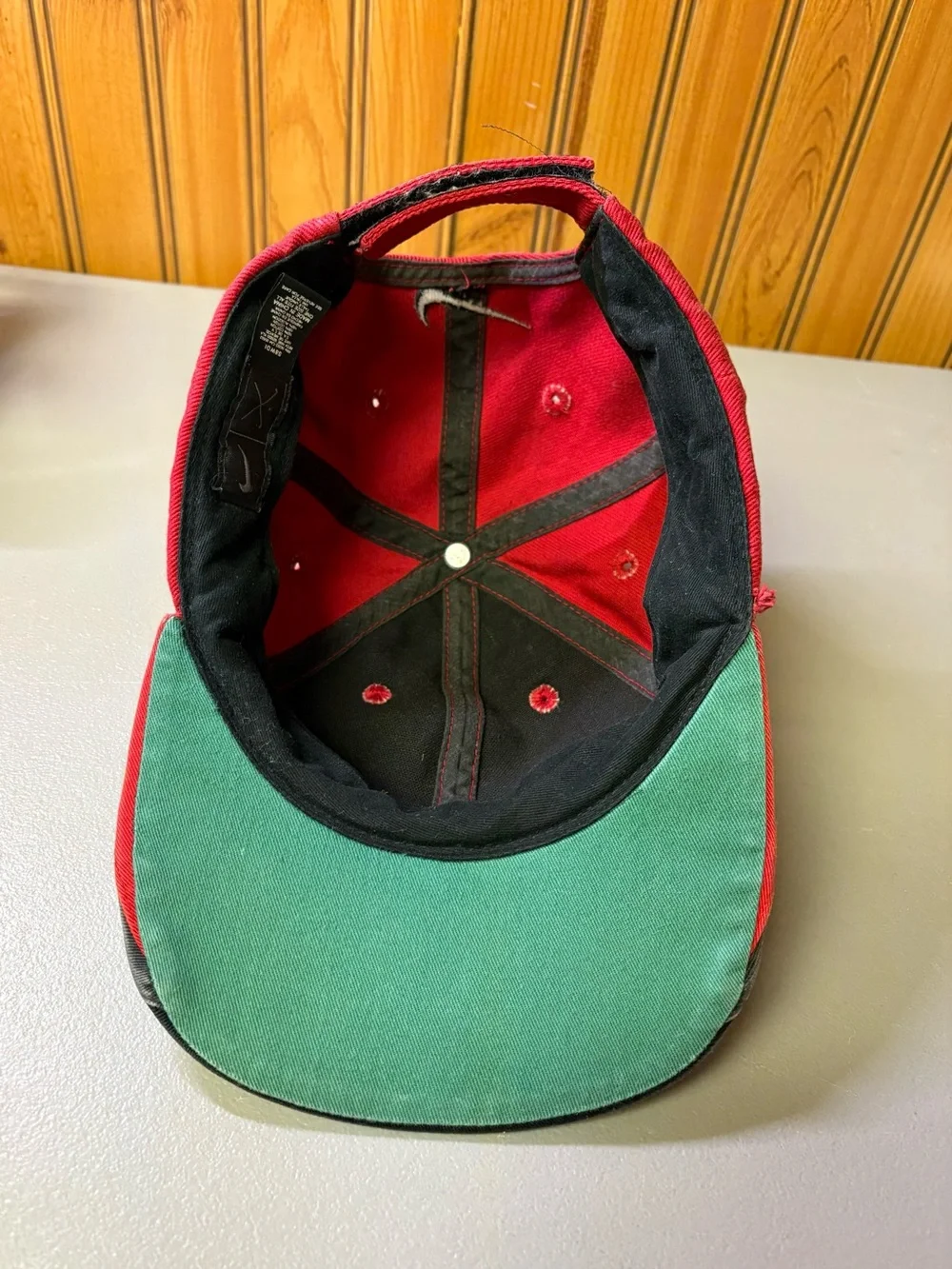 Nike Red Cap with Black Brim and Swoosh